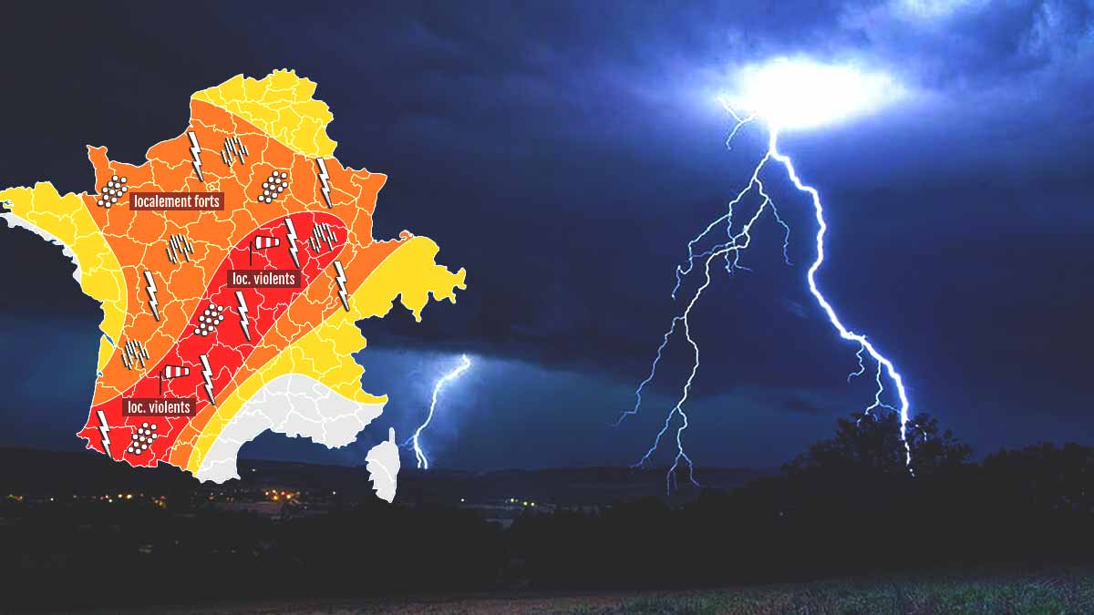 Orages violents avec de la grêle  la menace s’intensifie, 39 départements placés en vigilance toute la journée de lundi